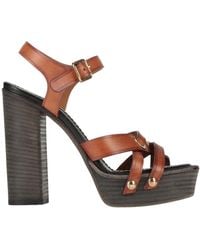 Chloé - Minimalist Leather Block-Heel Sandals - Lyst