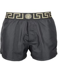 Versace - Greca Border Elasticated Waistband Swim Shorts - Lyst