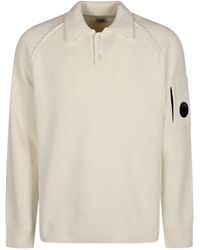 C.P. Company - Lens Patch Knitted Polo Shirt - Lyst