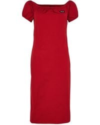 Miu Miu - Off-The-Shoulder Midi Dress - Lyst