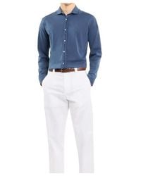 Fay - French Collar Logo Shirt - Lyst