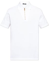 Versace - 1/4 Zipped Short-Sleeved Polo Shirt - Lyst
