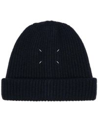 Maison Margiela - Logo Detailed Ribbed Beanie - Lyst