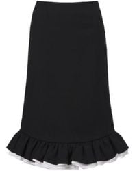 ShuShu/Tong - Ruffled Wool And Silk Midi Skirt - Lyst