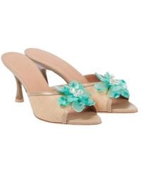 Malone Souliers - Cyd 70 Embellished Leather-Trimmed Mules - Lyst