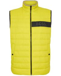 BOSS - Solid Color Puffer Gilet - Lyst
