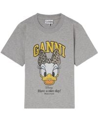 Ganni - Daisy Duck Printed Baby Fit T-Shirt - Lyst