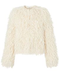 Fendi - Ivory Long-Pile Cashmere And Mohair Jacket - Lyst