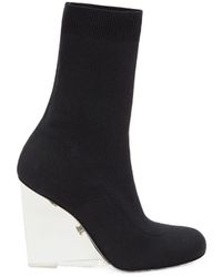 McQueen - Heeled Slip-On Stretch Boots - Lyst