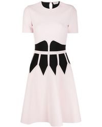 McQueen - Round-Collar Short-Sleeve Dress - Lyst