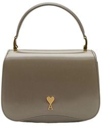 Ami Paris - Logo Plaque Foldover Top Shoulder Bag - Lyst
