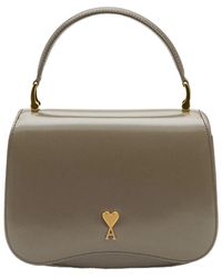Ami Paris - Logo Plaque Foldover Top Shoulder Bag - Lyst