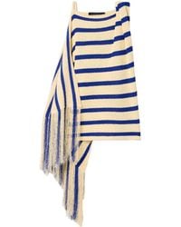 Proenza Schouler - Yves Asymmetrical Fringe Striped Knit Sweater - Lyst