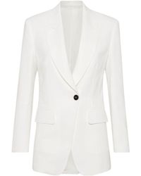 Brunello Cucinelli - Single Breasted Tailored Blazer - Lyst