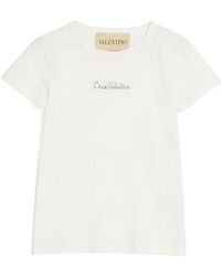 Valentino - Logo Embroidered Crewneck T-Shirt - Lyst