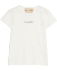 Valentino - Logo Embroidered Crewneck T-Shirt - Lyst