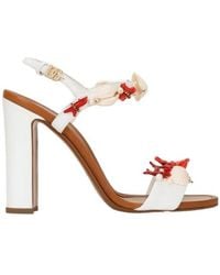 Dolce & Gabbana - Keira Coral Embroidered Sandals - Lyst