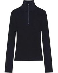 Courreges - Zipped Mock-Neck Sweater - Lyst