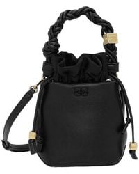 Ganni - Bou Mini Drawstring Bucket Bag - Lyst