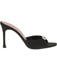 AMINA MUADDI - Heel Mules Open Toe Embellished Detail - Lyst