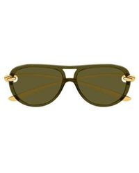 Bottega Veneta - Eyewear Aviator Frame Sunglasses - Lyst