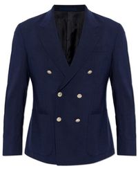 Eleventy - Peak-Lapel Double-Breasted Blazer - Lyst