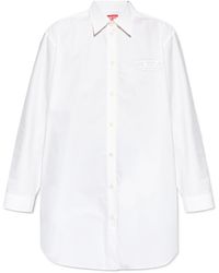 DIESEL - D-Dalis Logo Embroidered Shirt Dress - Lyst
