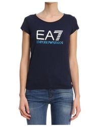 EA7 - T-Shirt With Round Neck And Short Sleeves - Lyst