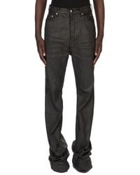 Rick Owens Black & Off-white Bias Bootcut Jeans for Men | Lyst
