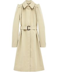 McQueen - Pleated Belted Trench Coat - Lyst