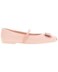 Ferragamo - Vara Flat Ballet Shoes - Lyst