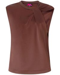 Pinko - Draped Padded-Shoulder Top - Lyst