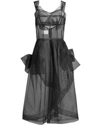 Maison Margiela - Bow-Detailed Sheer Midi Dress - Lyst