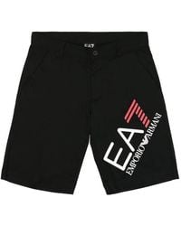 EA7 - Logo Printed Shorts - Lyst