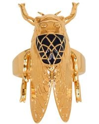 Balmain - Brass And Enamel Insect Ring - Lyst
