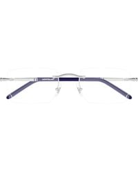 Montblanc - Eyewear Rectangle Frame Glasses - Lyst