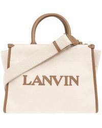 Lanvin - Logo Logo Patch Shopping Bag - Lyst