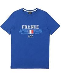 EA7 - Logo Round Neck T-Shirt - Lyst