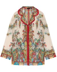 Etro - Printed Silk Cover-Up Shirt - Lyst
