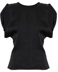 Victoria Beckham - Draped Sleeved Satin Top - Lyst