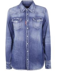 DSquared² - Long-Sleeved Denim Shirt - Lyst