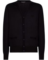 Dolce & Gabbana - Logo-Embroidered V-Neck Cardigan - Lyst