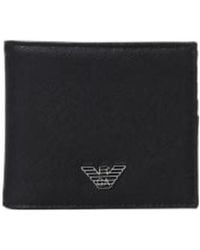Emporio Armani - Logo Detailed Bifold Wallet - Lyst