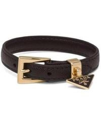 Prada - Logo Plaque Buckle Bracelet - Lyst