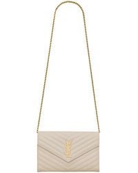 Saint Laurent - Cassandre Matelassé Chain Wallet - Lyst