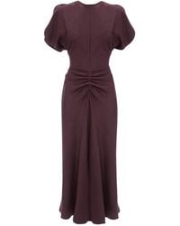 Victoria Beckham - Pleated Midi Dress - Lyst