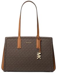 MICHAEL Michael Kors - Michael Kors Laila Medium Signature Logo Tote Bag - Lyst