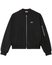 KENZO - Logo Embroidered Zip-Up Jacket - Lyst