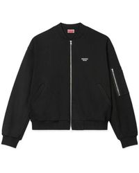 KENZO - Logo Embroidered Zip-Up Jacket - Lyst