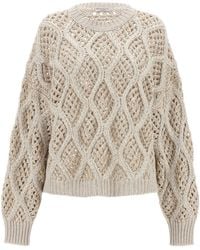 Brunello Cucinelli - Sequin Embellished Knitted Jumper - Lyst